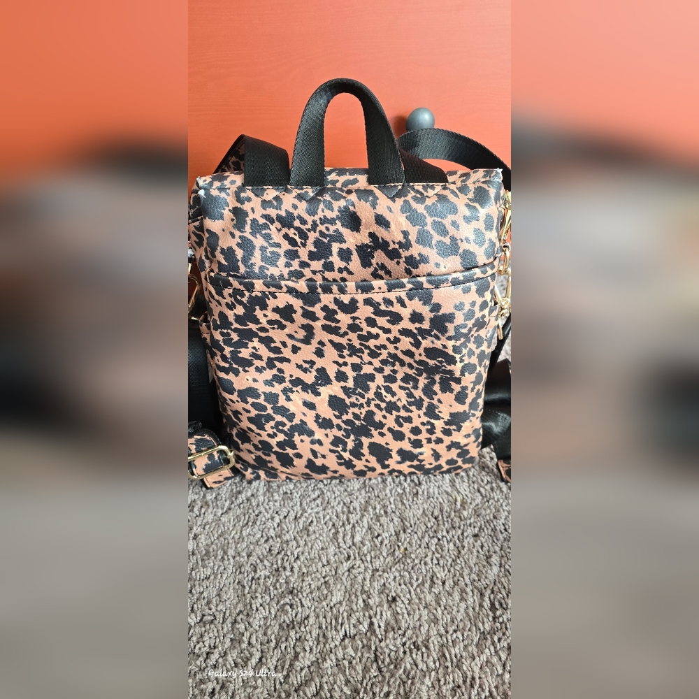 AZARIA La Mère Backpack Petite Limited Edition Leopard Print. - Picture 8 of 15